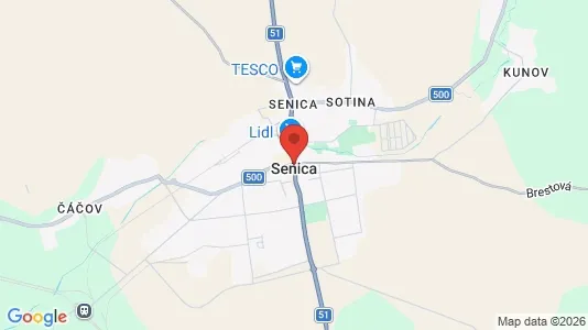 Apartments for rent i Senica - kort over placeringen