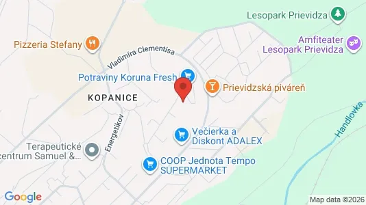 Apartments for rent i Prievidza - kort over placeringen