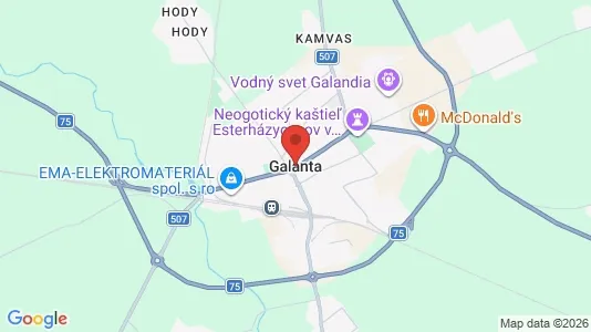 Apartments for rent i Galanta - kort over placeringen