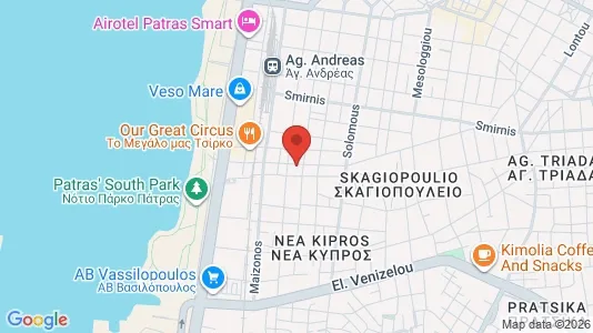 Apartments for rent i Patras - kort over placeringen