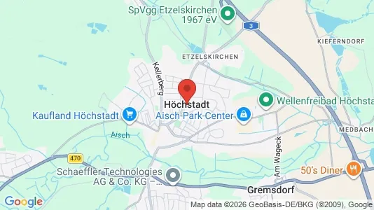Apartments for rent i Erlangen-Höchstadt - kort over placeringen