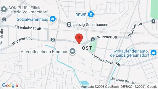 Apartments for rent i Leipzig - kort over placeringen