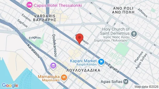 Apartments for rent i Thessaloniki - kort over placeringen