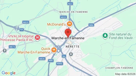 Houses for rent i Marche-en-Famenne - kort over placeringen