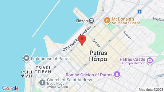 Apartments for rent i Patras - kort over placeringen