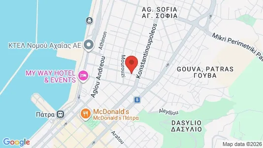 Apartments for rent i Patras - kort over placeringen
