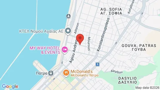 Apartments for rent i Patras - kort over placeringen