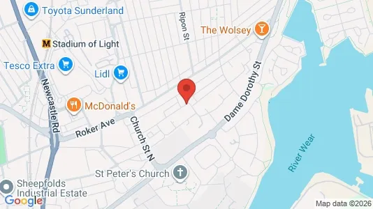 Apartments for rent i Sunderland - Tyne and Wear - kort over placeringen