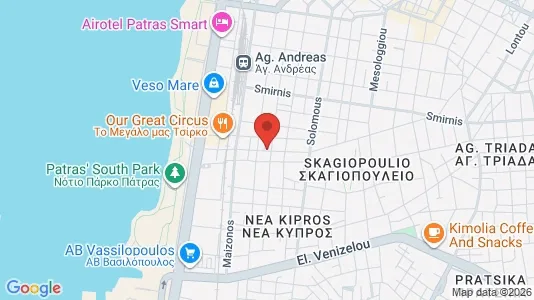 Apartments for rent i Patras - kort over placeringen