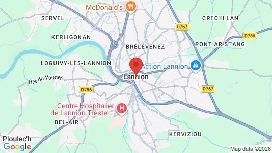 Apartments for rent i Lannion - kort over placeringen