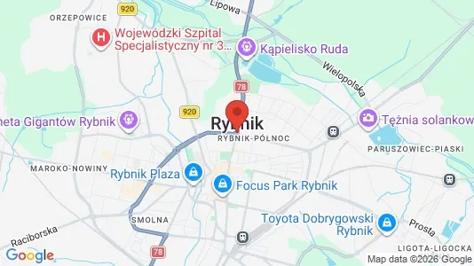 Apartments for rent i Rybnik - kort over placeringen