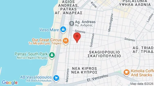 Apartments for rent i Patras - kort over placeringen