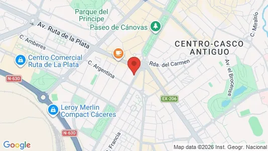 Apartments for rent i Cáceres - kort over placeringen