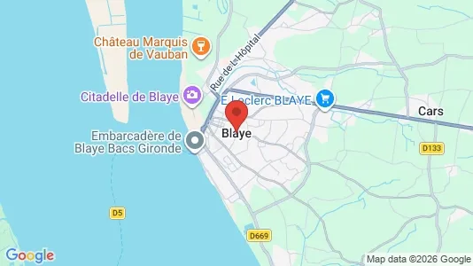 Apartments for rent i Blaye - kort over placeringen