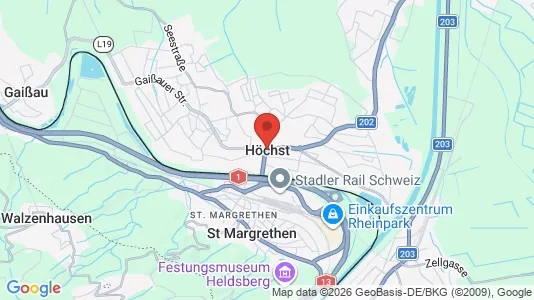 Apartments for rent i Höchst - kort over placeringen