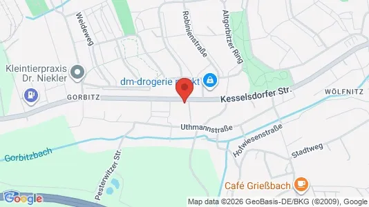 Apartments for rent i Dresden - kort over placeringen