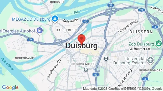 Apartments for rent i Duisburg - kort over placeringen