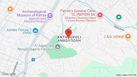 Apartments for rent i Patras - kort over placeringen