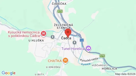 Apartments for rent i Čadca - kort over placeringen