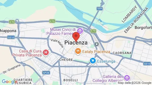 Apartments for rent i Piacenza - kort over placeringen