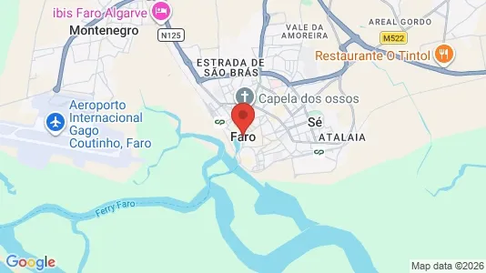 Apartments for rent i Faro - kort over placeringen