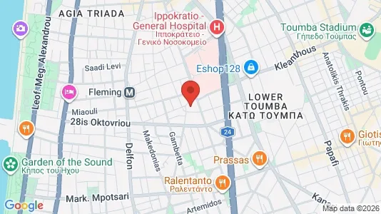 Apartments for rent i Thessaloniki - kort over placeringen