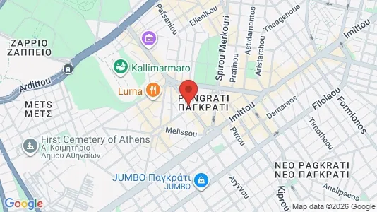 Apartments for rent i Athens Pagrati - kort over placeringen