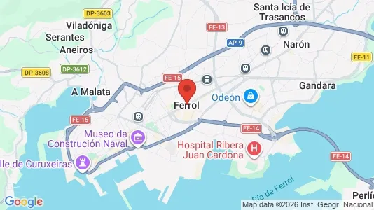 Rooms for rent i Ferrol - kort over placeringen