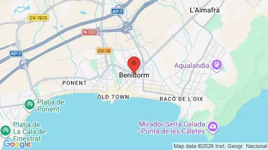 Apartments for rent i Benidorm - kort over placeringen