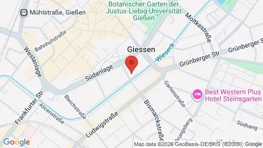Apartments for rent i Gießen - kort over placeringen