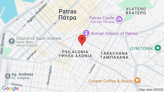 Apartments for rent i Patras - kort over placeringen