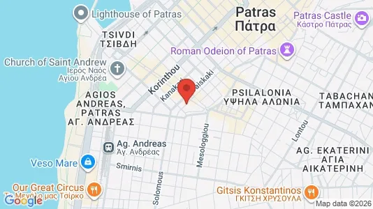 Apartments for rent i Patras - kort over placeringen