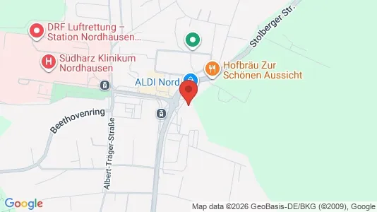 Apartments for rent i Nordhausen - kort over placeringen