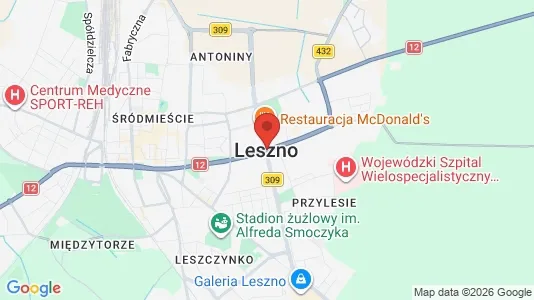 Apartments for rent i Leszno - kort over placeringen