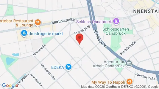 Apartments for rent i Osnabrück - kort over placeringen
