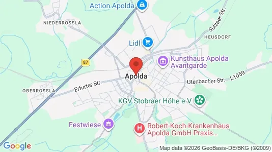 Apartments for rent i Weimarer Land - kort over placeringen