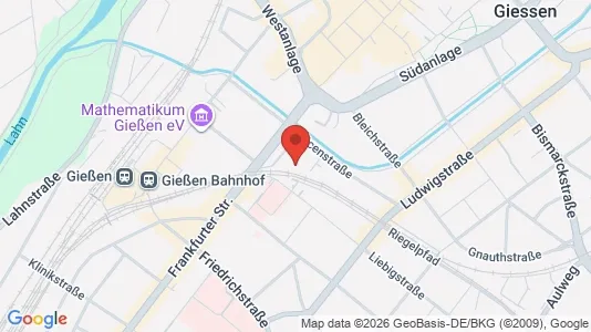 Apartments for rent i Gießen - kort over placeringen