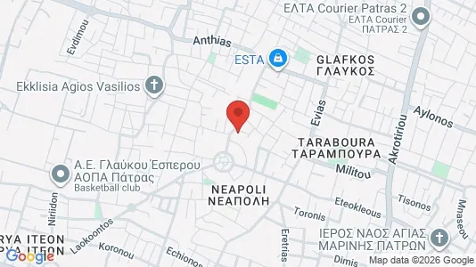 Apartments for rent i Patras - kort over placeringen