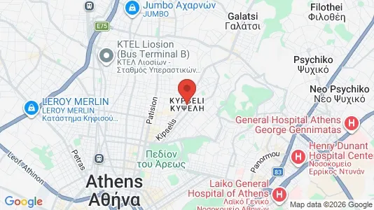 Apartments for rent i Athens Kypseli - kort over placeringen