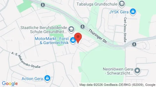 Apartments for rent i Gera - kort over placeringen