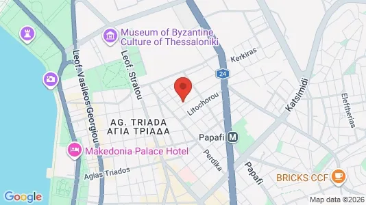 Apartments for rent i Thessaloniki - kort over placeringen