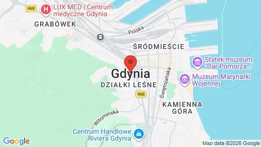 Houses for rent i Gdynia - kort over placeringen