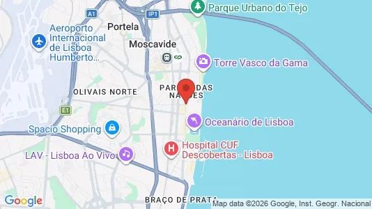 Apartments for rent i Lisboa Parque das Nações - kort over placeringen