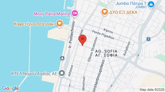 Apartments for rent i Patras - kort over placeringen