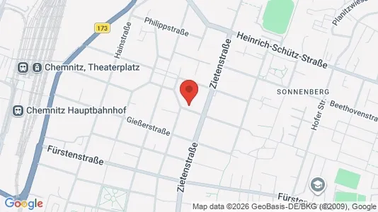 Apartments for rent i Chemnitz - kort over placeringen