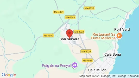 Houses for rent i Son Servera - kort over placeringen