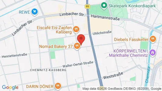 Apartments for rent i Chemnitz - kort over placeringen