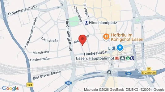 Apartments for rent i Essen - kort over placeringen
