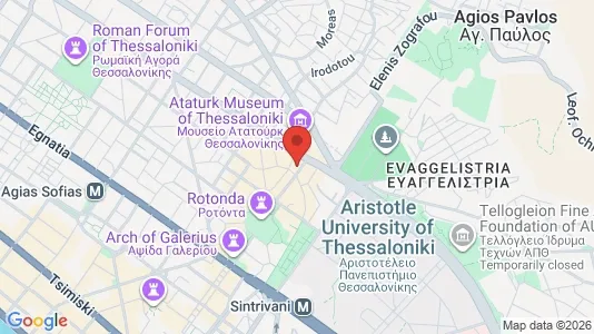 Apartments for rent i Thessaloniki - kort over placeringen