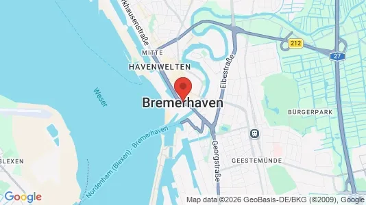 Apartments for rent i Bremerhaven - kort over placeringen